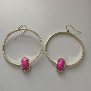 Beautiful gold and pink Kendra Scott hoops